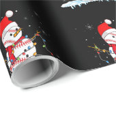 Kersthonkbal Snowman Santa Xmas lampjes voor B Cadeaupapier (Rol Hoek)