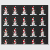 Kersthonkbal Snowman Santa Xmas lampjes voor B Cadeaupapier (Vlak)