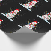 Kersthonkbal Snowman Santa Xmas lampjes voor B Cadeaupapier (Hoek)