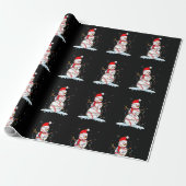 Kersthonkbal Snowman Santa Xmas lampjes voor B Cadeaupapier (Uitgerold)