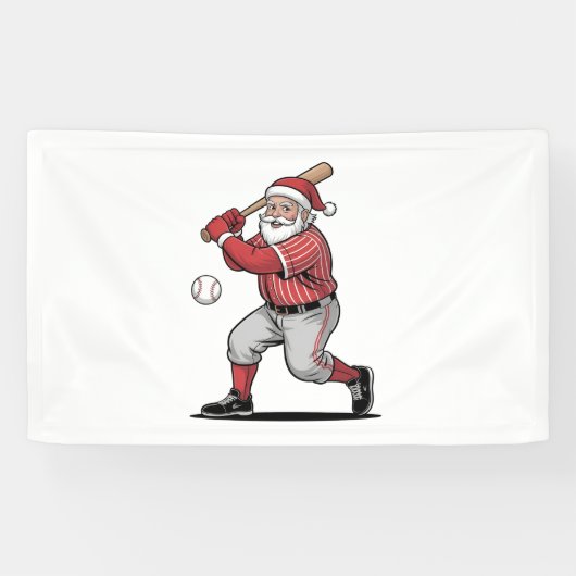 Kersthonkbal spelen als kerstman sport spandoek (Horizontaal)