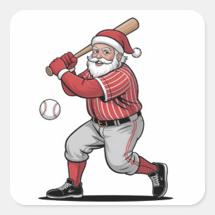Kersthonkbal spelen als kerstman sport vierkante sticker