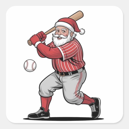 Kersthonkbal spelen als kerstman sport vierkante sticker (Voorkant)