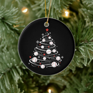 Kersthonkbalboom Kerstbomen Honkbalfan Keramisch Ornament
