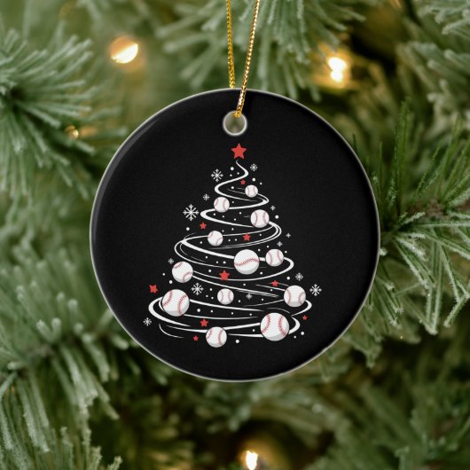 Kersthonkbalboom Kerstbomen Honkbalfan Keramisch Ornament (Boom)
