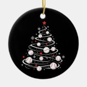 Kersthonkbalboom Kerstbomen Honkbalfan Keramisch Ornament (Voorkant)