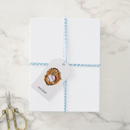 Kersthonkbalhandschoen en -bal cadeaulabel (Met Touw)