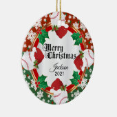 Kersthonkbalontwerp Keramisch Ornament (Rechts)