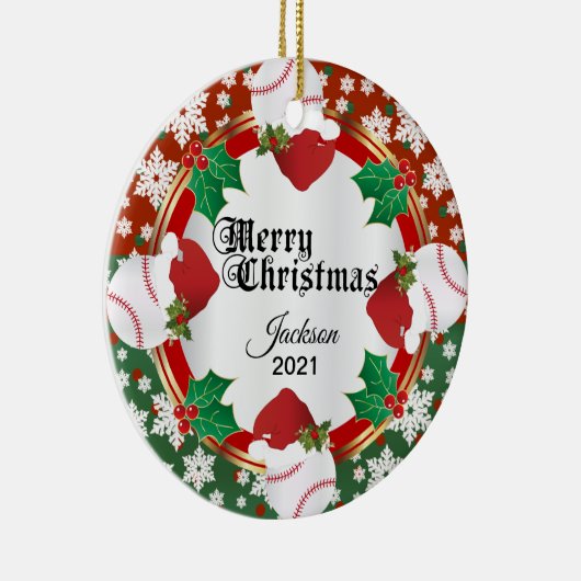 Kersthonkbalontwerp Keramisch Ornament (Rechts)