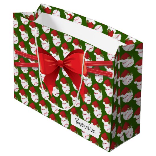 Kersthonkbalpatroon - Groot Groot Cadeauzakje (Achterkant Gekanteld)