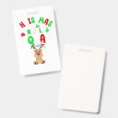 Kersthonkbalrenrenrenrendiertje Funny Santa Hat-ke Badge (Front & Back)