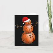 KersthonkbalShirt - Basketball Snowman Kaart (Voorkant)