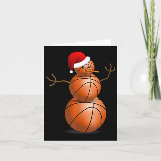 KersthonkbalShirt - Basketball Snowman Kaart (Voorkant)