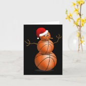 KersthonkbalShirt - Basketball Snowman Kaart (Gele Bloem)