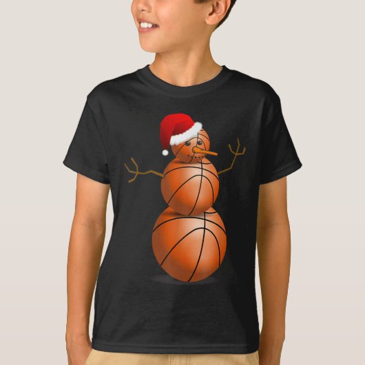 KersthonkbalShirt - Basketball Snowman T-shirt (Voorkant)