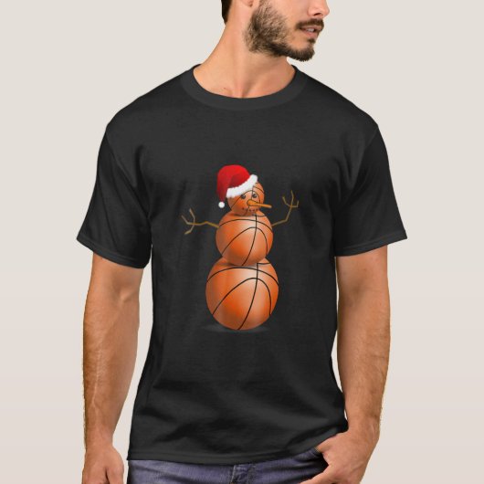 KersthonkbalShirt - Basketball Snowman T- T-shirt (Voorkant)
