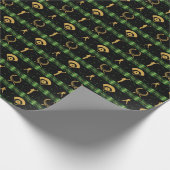 Kersthonkbalspeler - groene cheque cadeaupapier (Hoek)