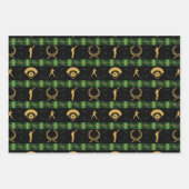 Kersthonkbalspeler - groene cheque inpakpapier vel (Voorkant 3)