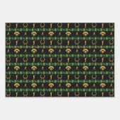 Kersthonkbalspeler - groene cheque inpakpapier vel (Voorkant 2)