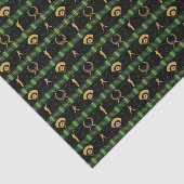 Kersthonkbalspeler - groene cheque tissuepapier (Detail)