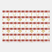 Kersthonkbalspeler - Rood groen Inpakpapier Vel (Voorkant 3)