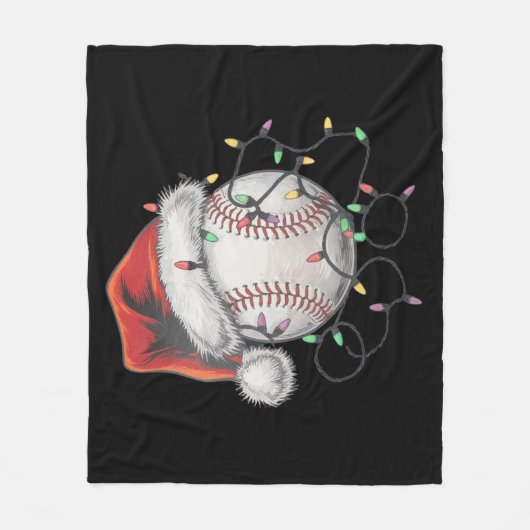 Kersthonkbalspeler voor kerstmis in Santa Sports Fleece Deken (Voorkant)