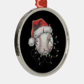 Kersthonkbalspeler voor kerstmis in Santa Sports Metalen Ornament (Rechts)