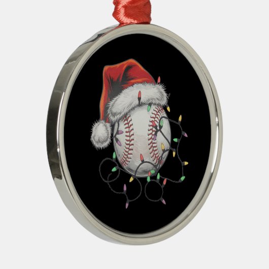 Kersthonkbalspeler voor kerstmis in Santa Sports Metalen Ornament (Rechts)