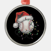 Kersthonkbalspeler voor kerstmis in Santa Sports Metalen Ornament (Voorkant)