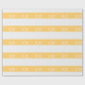 Kersthoop Geel-witte feestdag Cadeaupapier (Vlak)