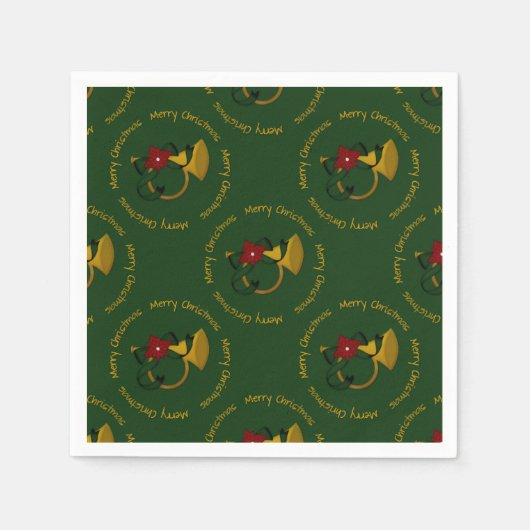 kersthoorn Green-PAPER NAPKINS Servetten (Voorkant)