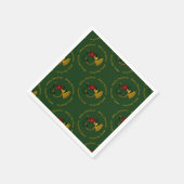 kersthoorn Green-PAPER NAPKINS Servetten (Hoek)