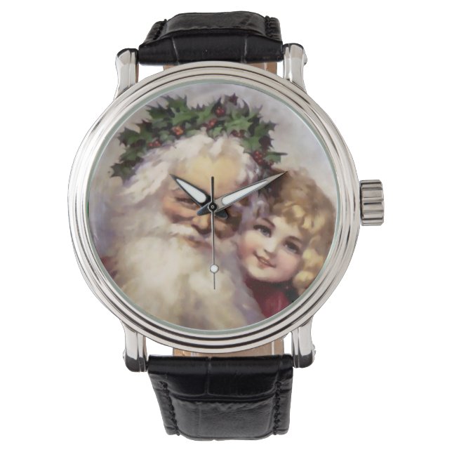 Kersthorloge met Kerstman en Kerstman Horloge (Voorkant)