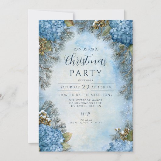 Kersthortensia dennenappels kaart (Voorkant)