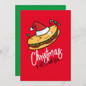 kersthotdog cartoon kaart (Voorkant / Achterkant)