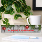 Kersthout Kerstseizoen Naambordje