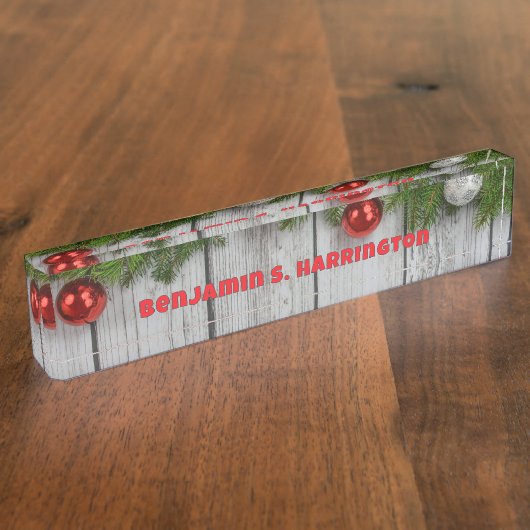 Kersthout Kerstseizoen Naambordje (Zijkant)