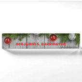 Kersthout Kerstseizoen Naambordje (Voorkant)