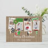 Kersthout Rustige fotokaart Feestdagenkaart (Staand voorkant)