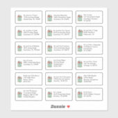 Kersthuis 18 Individuele naam Adressen Sticker (Vel)