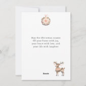 Kersthuis boom familie feestdagenkaart (Achterkant)