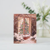  kersthuis feestdagenkaart (Staand voorkant)