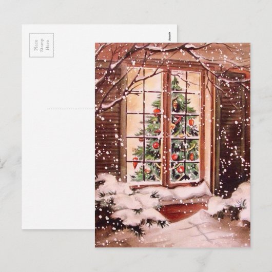 kersthuis feestdagenkaart (Voorkant / Achterkant)