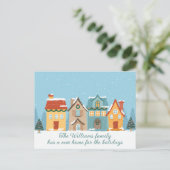 Kersthuis feestelijk nieuw adres Beweging Briefkaart (Staand voorkant)