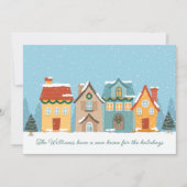 Kersthuis Feestelijk Nieuwe Thuisadres Verhuisberi Feestdagenkaart (Voorkant)