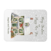 Kersthuis in Sneeuw Magneet (Horizontaal)