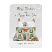 Kersthuis in Sneeuw Magneet (Verticaal)