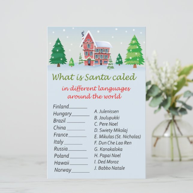 Kersthuis kerst rond de wereld spel (Staand voorkant)