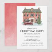 Kersthuis klassieke uitnodiging (Voorkant / Achterkant)