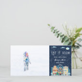 Kersthuis laat je sneeuwfotokaart kaart (Staand voorkant)